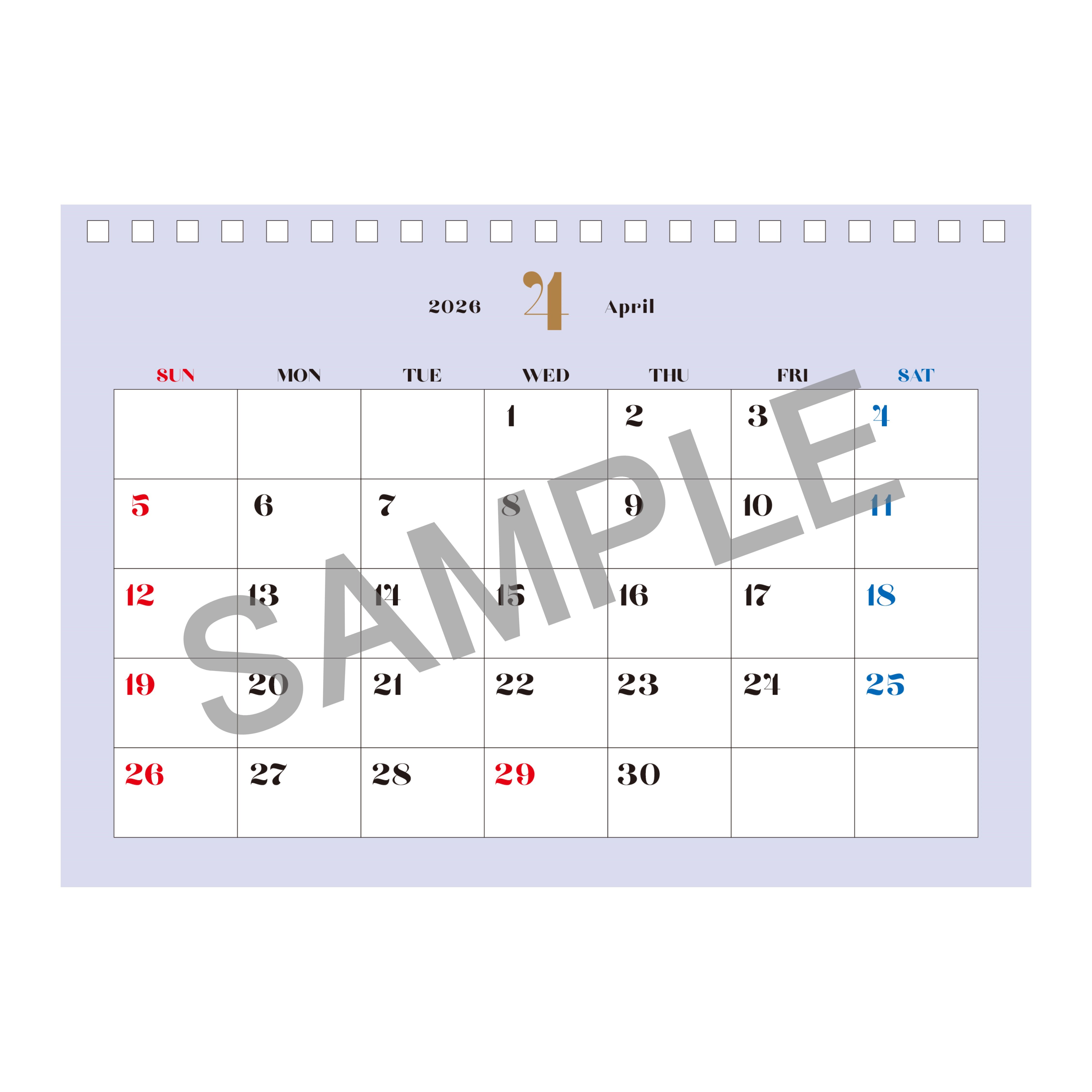 2026-2027_B6卓上カレンダー